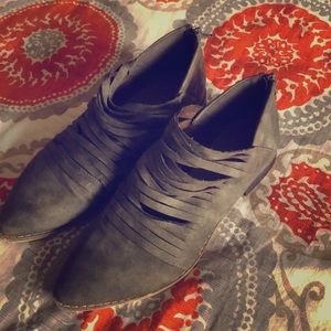 Leather Charcoal Grey Booties 8